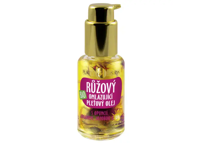 Bio oleje - Bio Růžový omlazující pleťový olej s opuncií, arganem,  jojobou a Q10 45 ml - 290214