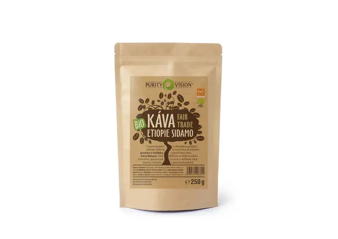 Káva a Čaj - Fair Trade Bio Zrnková káva Etiopie Sidamo 250 g - 370157